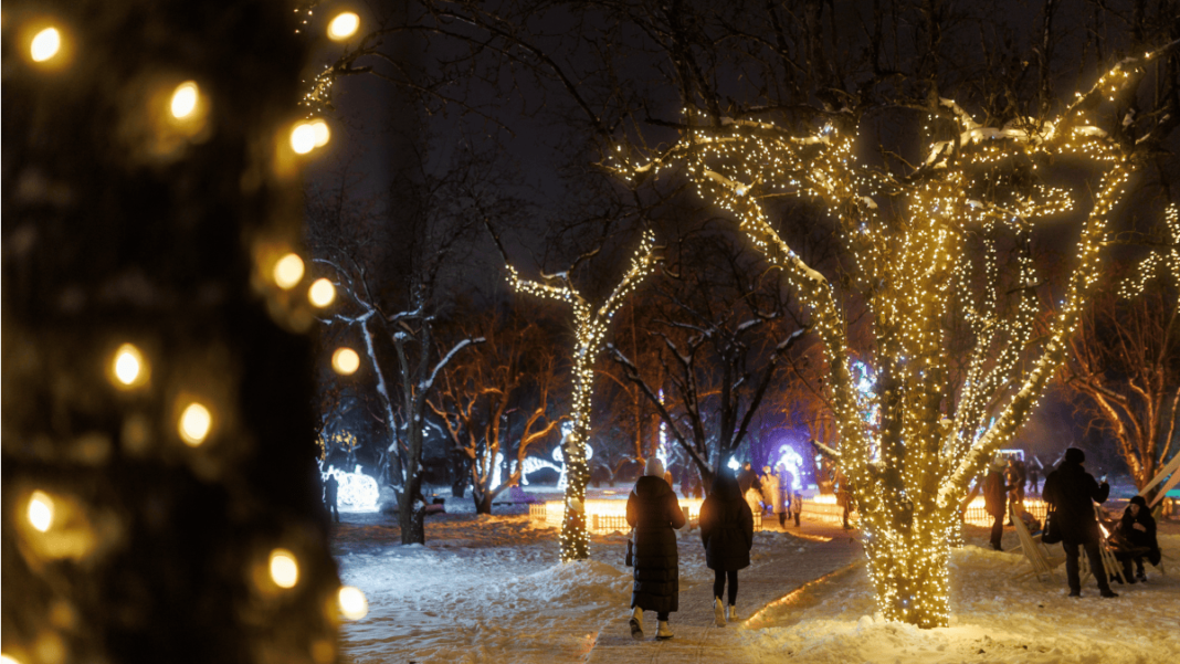 головна_1_GgFndHn Освітлення парку в Києві у вечірній час