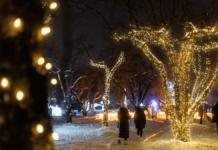 Lighting of parks and squares to be restricted in Kyiv Lighting of a park in Kyiv in the evening