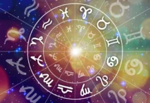 Astrological symbols against the starry sky