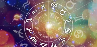 Астрологічні символи на тлі зоряного неба