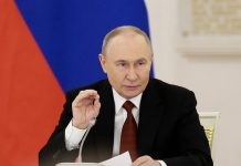 Vladimir Putin during a public speech