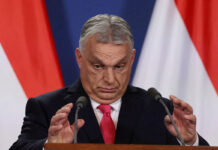 Hungarian Prime Minister Viktor Orban during a public speech
