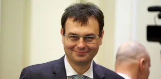 Danylo Hetmantsev during his speech