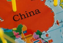 China on the global map of the world