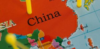 China on the global map of the world