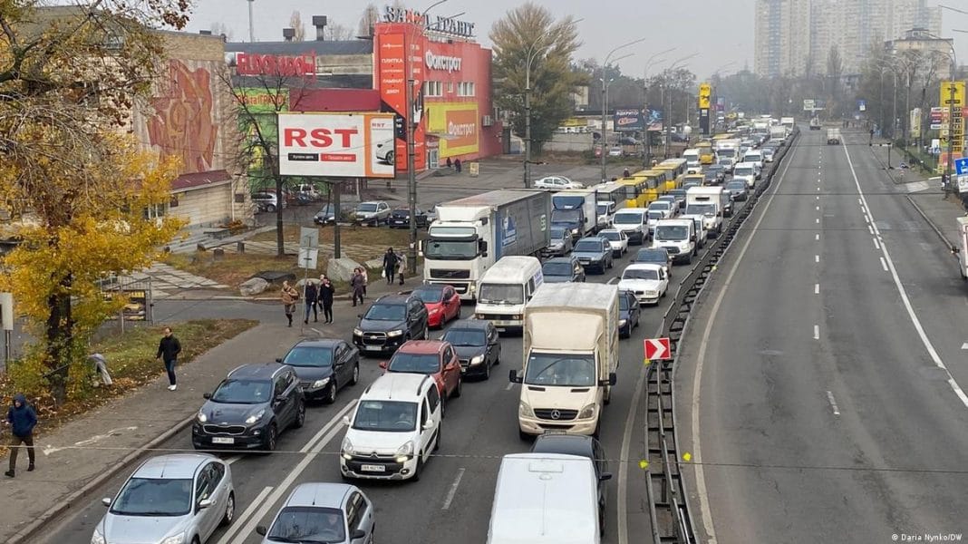 Car traffic in the centre of Ivano-Frankivsk