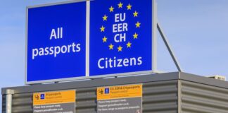 Passport control in an EU country