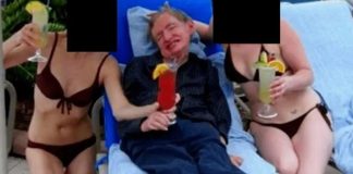 Стівен Гокінг на фото з матеріалів справи Епштейна