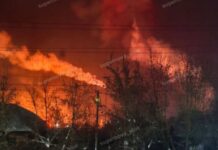 Fire after nighttime explosions in Tver region