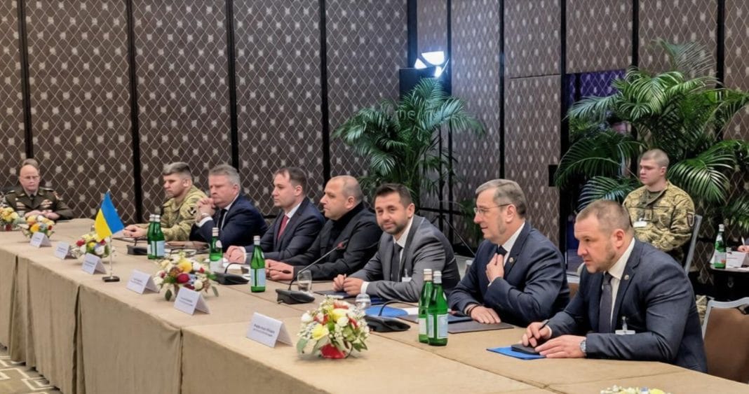 Ukrainian delegation at the Geneva talks