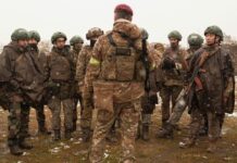 Soldiers of the International Legions as part of an assault unit of the Armed Forces of Ukraine
