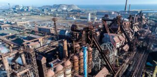The destroyed Azovstal plant in Mariupol
