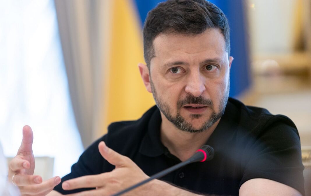 Volodymyr Zelenskyy during his speech