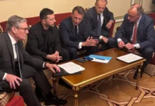 EU leaders at an international meeting