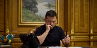 Volodymyr Zelenskyy in his office