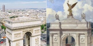 The concept of the Arc de Triomphe in Washington, DC