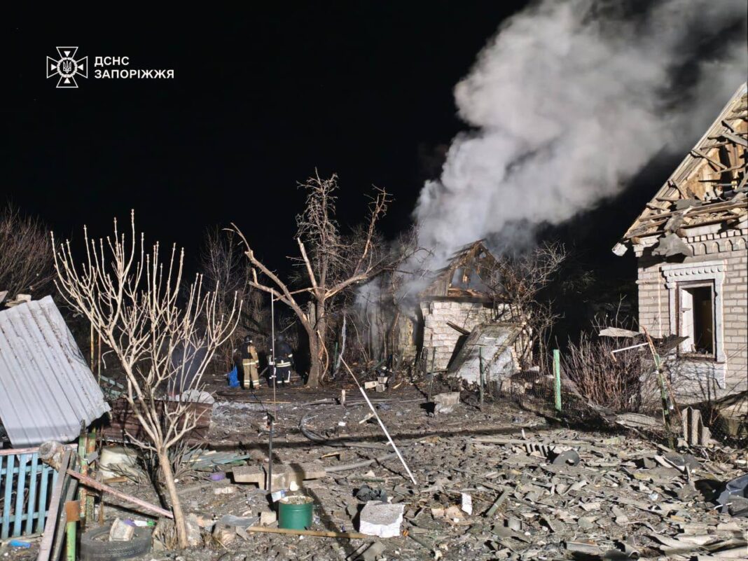 наслідки нічної атаки дронів у Запорізькому районі