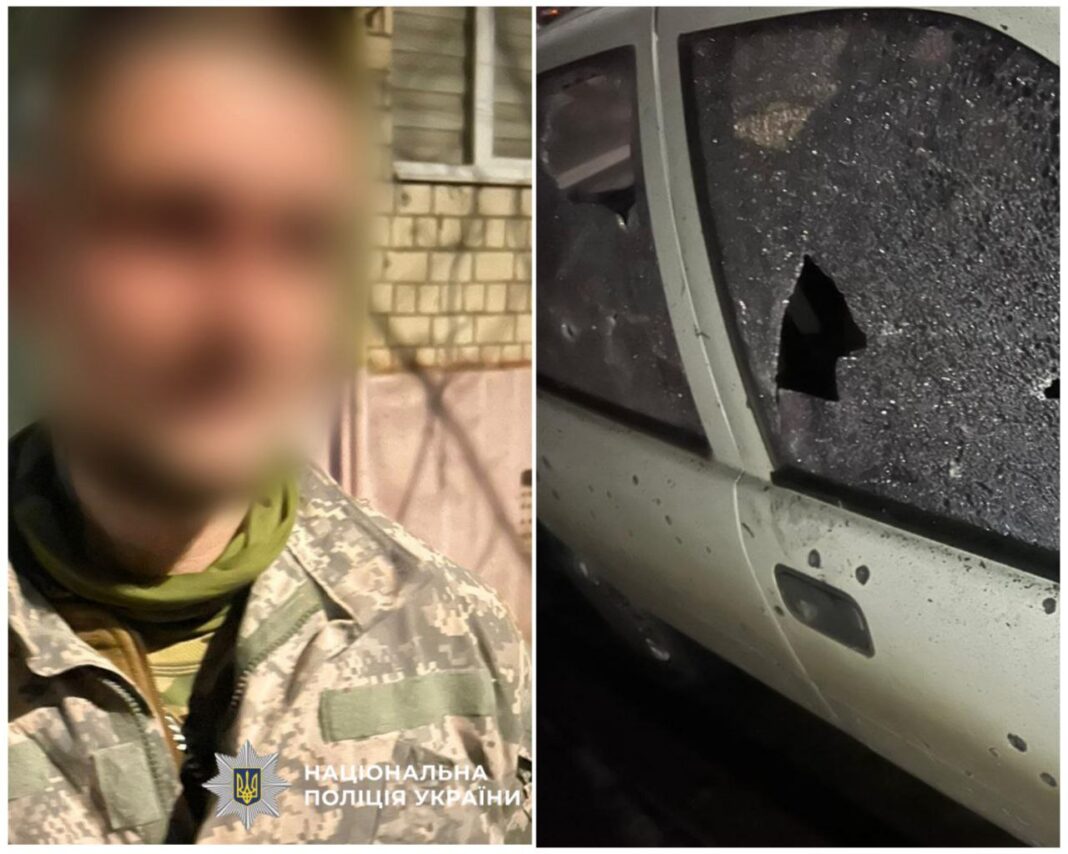 Підозрюваний у формі та пошкоджене вибухом авто в Чернівцях