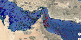 У ОРМУЗЬКІЙ ПРОТОЦІ НАКОПИЧИЛИСЯ СОТНІ ТАНКЕРІВ Карта зі скупченням нафтових танкерів у районі Ормузької протоки