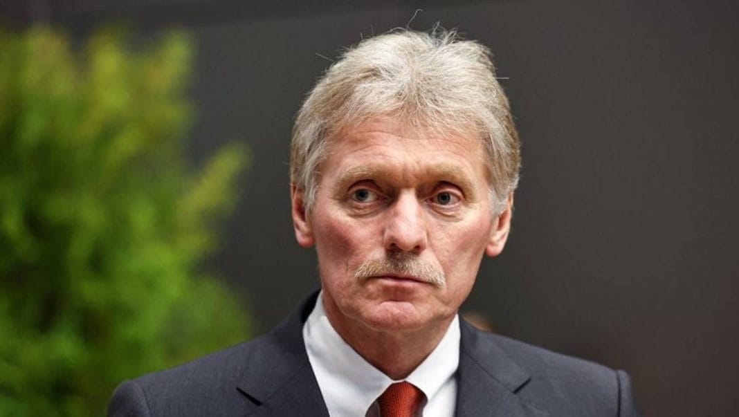 Пєсков Дмитро Пєсков під час брифінгу в Кремлі