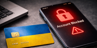 Bank card and account blocking notification