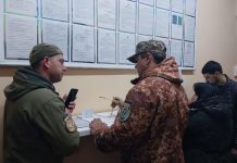 Українські військовозобов’язані під час проходження перевірки документів
