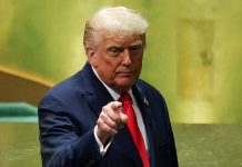 Donald Trump speaks in public