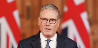 Keir Starmer speaks at a meeting of the UK government