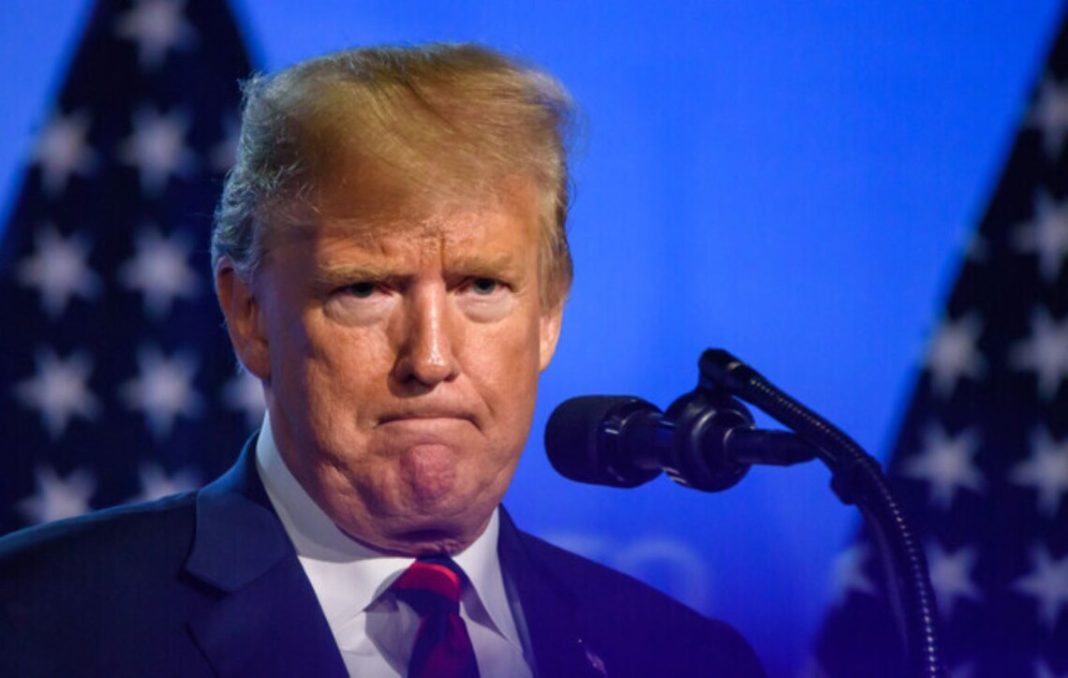 Donald Trump during his speech on sanctions