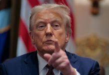 Donald Trump speaks at a political event in the United States