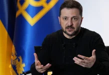 President of Ukraine Volodymyr Zelenskyy during an interview