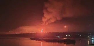 Пожежа на промисловому об'єкті в Росії після атаки дронів