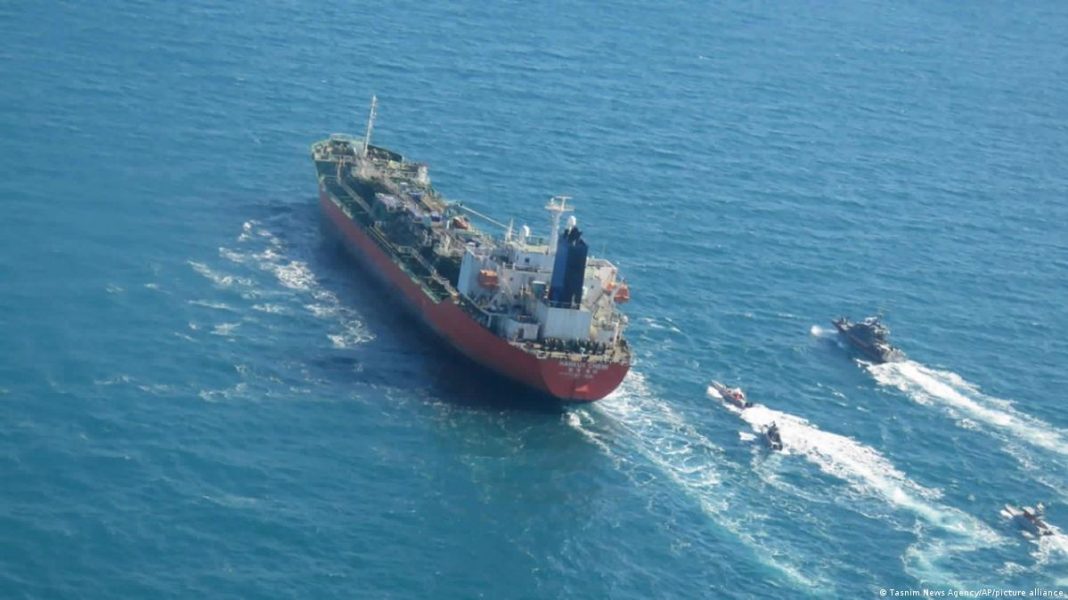 a tanker passes through the Persian Gulf
