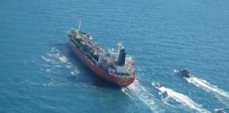 a tanker passes through the Persian Gulf