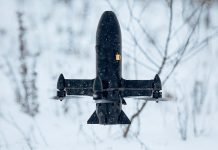 Interceptor drone in flight