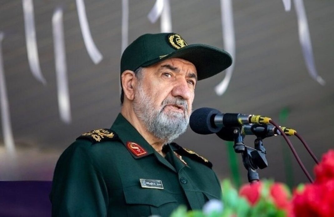 Mohsen Rezaei speaks at a press conference in Iran