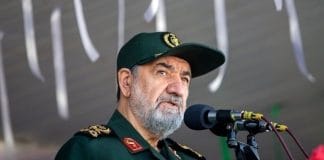 Mohsen Rezaei speaks at a press conference in Iran