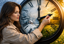 Clock with daylight saving time hand