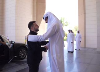 Президент Зеленський та емір Катару під час зустрічі у Досі