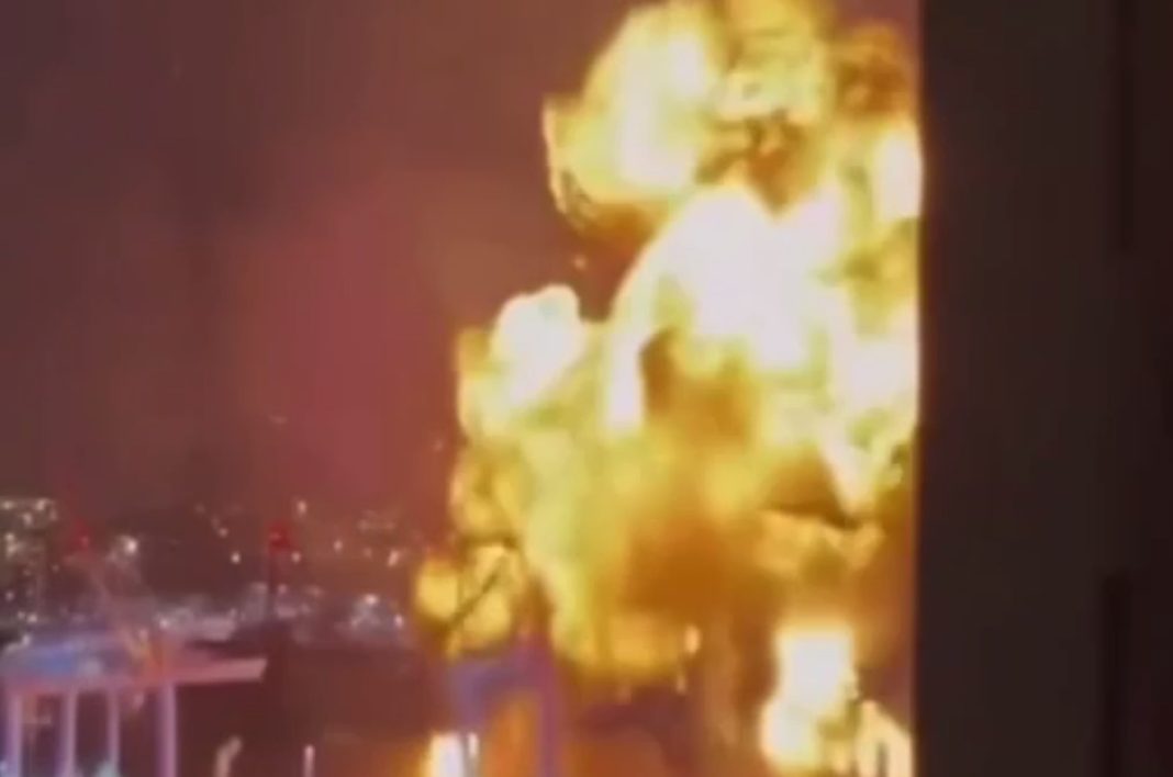 Novorossiysk fire fire in the port of Novorossiysk after a drone attack