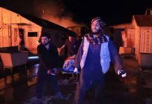 Damaged hospital building in Kabul after rocket attack