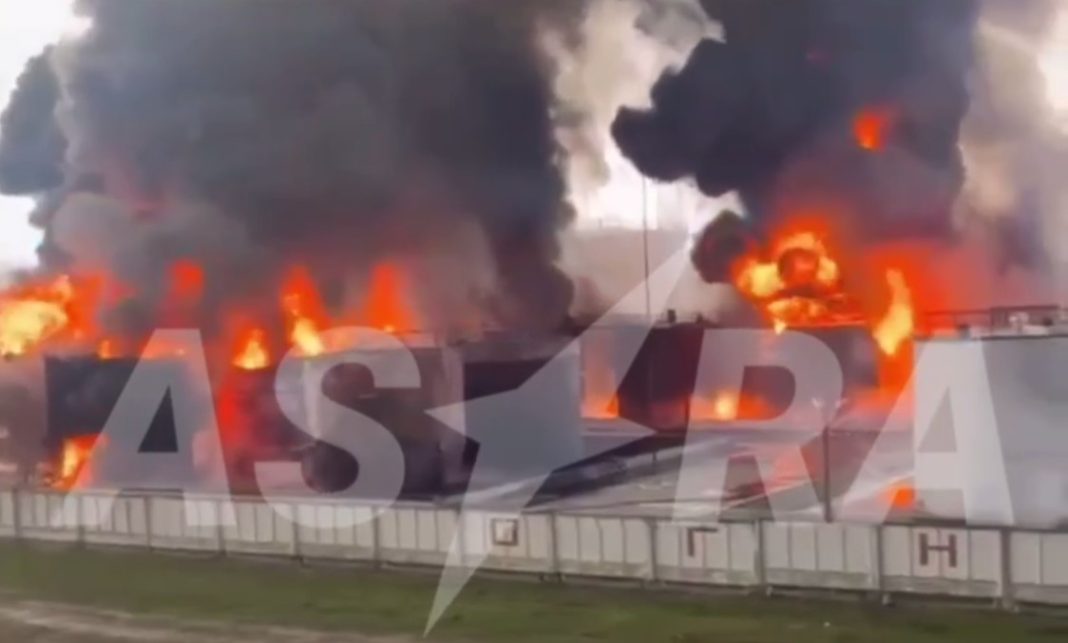 Fire at oil depot in Labinsk, flames engulf fuel tanks