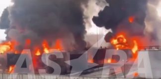 Пожежа на нафтобазі у Лабінську, полум'я охоплює резервуари з пальним