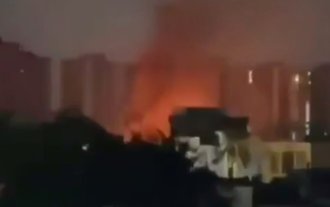 The US Embassy building in Baghdad after a drone attack