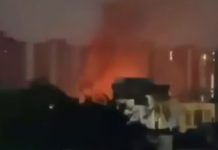 The US Embassy building in Baghdad after a drone attack