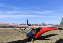 Ukrainian man flees to Romania on a motorised hang glider A motorised hang glider on the field after landing