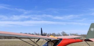 Ukrainian man flees to Romania on a motorised hang glider A motorised hang glider on the field after landing