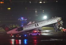 Air Canada plane collides with car at New York airport An Air Canada Express aircraft on the taxiway at LaGuardia Airport.