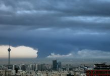 Oil fires cover Tehran with toxic smoke A picture of a thick smoke cloud over the city of Tehran.