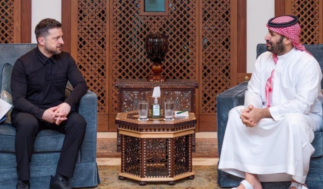Screenshot_1 Volodymyr Zelenskyy and Mohammed bin Salman during a meeting in Jeddah